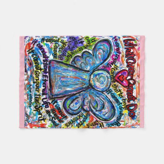 Wat kanker niet kan doen, aangepaste engels chemo fleece deken (Voorkant (Horizontaal))