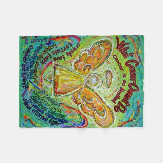 Wat kanker niet kan doen, aangepaste engels chemo fleece deken (Voorkant (Horizontaal))