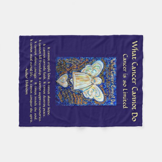 Wat kanker niet kan doen, aangepaste engels chemo fleece deken (Voorkant (Horizontaal))