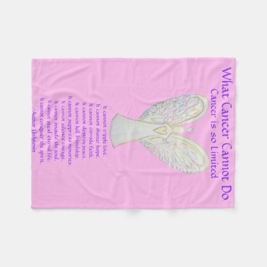 Wat kanker niet kan doen, aangepaste engels chemo fleece deken (Voorkant (Horizontaal))