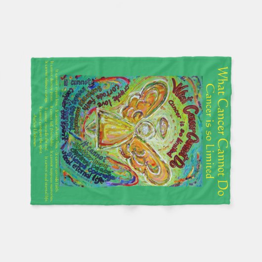Wat kanker niet kan doen, aangepaste engels chemo fleece deken (Voorkant (Horizontaal))