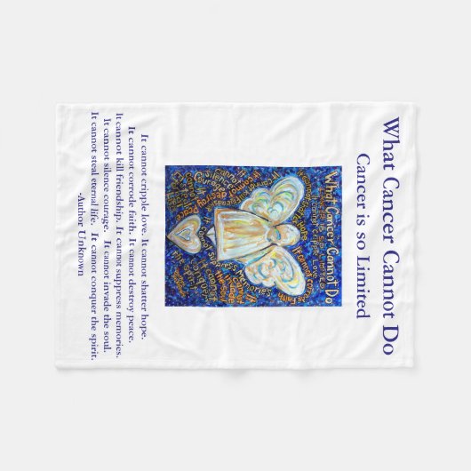 Wat kanker niet kan doen, aangepaste engels chemo fleece deken (Voorkant (Horizontaal))