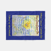 Wat kanker niet kan doen, aangepaste engels chemo fleece deken (Voorkant (Horizontaal))