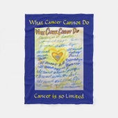 Wat kanker niet kan doen, aangepaste engels chemo fleece deken (Voorkant)