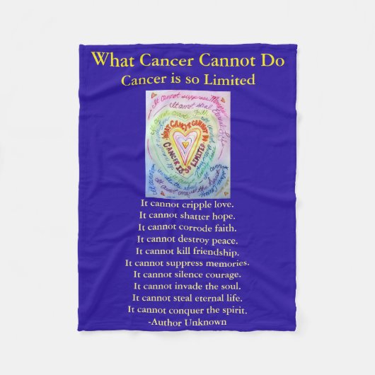 Wat kanker niet kan doen, aangepaste engels chemo fleece deken (Voorkant)