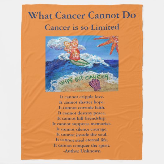 Wat kanker niet kan doen, aangepaste engels chemo fleece deken (Voorkant)