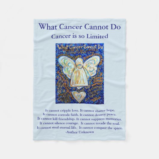 Wat kanker niet kan doen, aangepaste engels chemo fleece deken (Voorkant)
