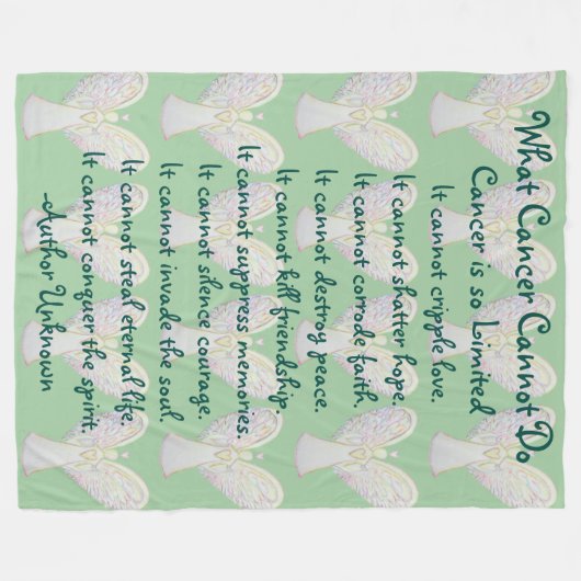 Wat kanker niet kan doen, aangepaste engels chemo fleece deken (Voorkant (Horizontaal))