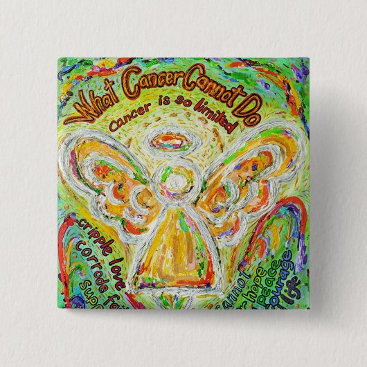 Wat kanker niet kan doen Angel Lapel Button of Pin (Voorkant)