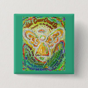 Wat kanker niet kan doen Engel Lapel Pin-Buttonnen Vierkante Button 5,1 Cm