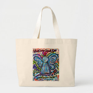 Wat kanker niet kan doen Gedicht Angel Art Canvas  Grote Tote Bag