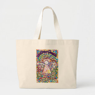 Wat kanker niet kan doen Gedicht Angel Art Canvas Grote Tote Bag
