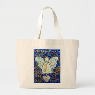 Wat kanker niet kan doen Gedicht Angel Art Canvas  Grote Tote Bag