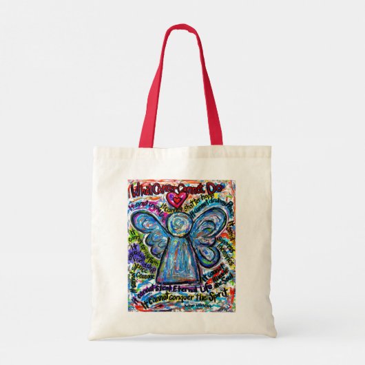 Wat kanker niet kan doen Gedicht Angel Art Canvas  Tote Bag (Achterkant)