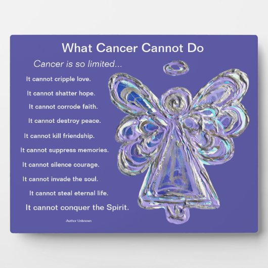 Wat kanker niet kan doen Gedicht Angel Art Plaque Fotoplaat (Voorkant)