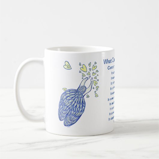 Wat kanker niet kan doen Gedicht Angel Coffee Mok  (Links)