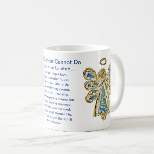 Wat kanker niet kan doen gedicht Art Coffee Mok Cu (Voorkant rechts)