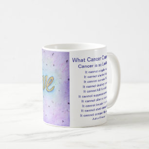 Wat kanker niet kan doen gedicht Geloof Coffee Cup Koffiemok