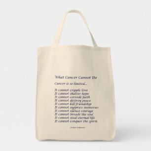 Wat kanker niet kan doen, is Canvas tas in gedicht