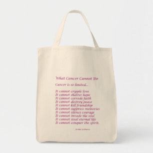 Wat kanker niet kan doen, is Canvas tas in gedicht