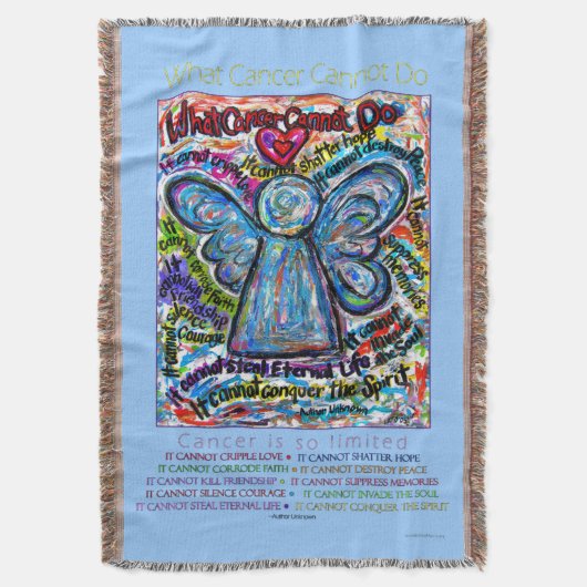 Wat kanker niet kan doen is engel-gedicht kunstman deken (Voorkant Verticaal)