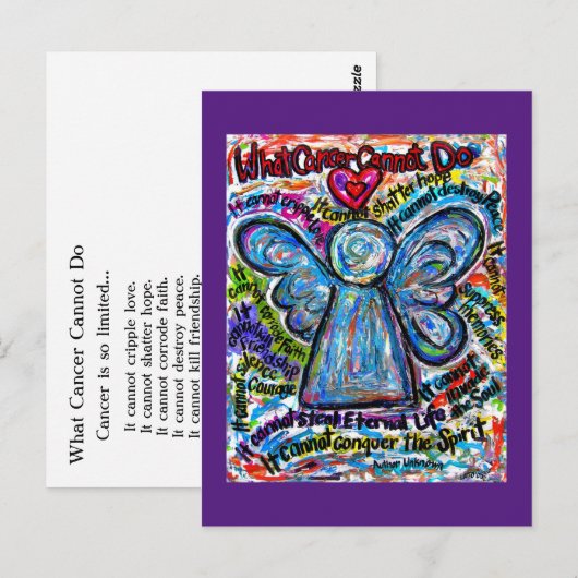Wat kanker niet kan doen, is het gedicht engel-Bri Briefkaart (Voorkant / Achterkant)