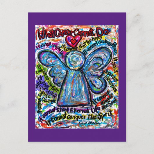 Wat kanker niet kan doen, is het gedicht engel-Bri Briefkaart (Voorkant)