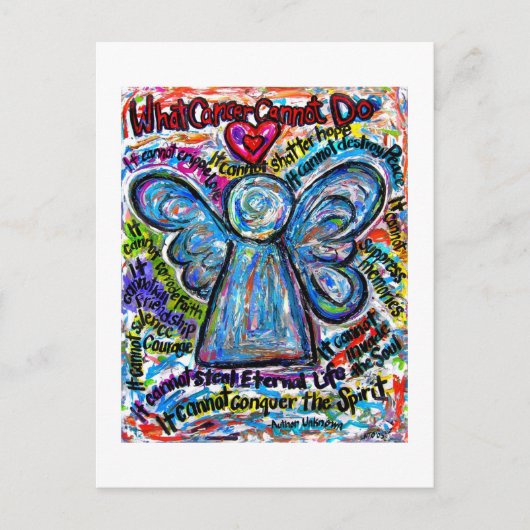 Wat kanker niet kan doen, is het gedicht engel-Bri Briefkaart (Voorkant)