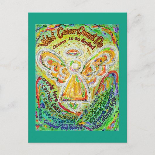 Wat kanker niet kan doen, is het gedicht engel-Bri Briefkaart (Voorkant)