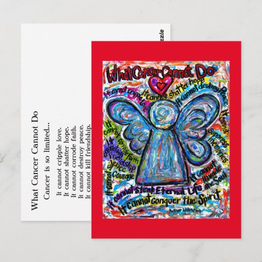 Wat kanker niet kan doen, is het gedicht engel-Bri Briefkaart (Voorkant / Achterkant)