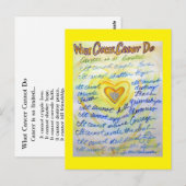 Wat kanker niet kan doen, is het gedicht engel-Bri Briefkaart (Voorkant / Achterkant)