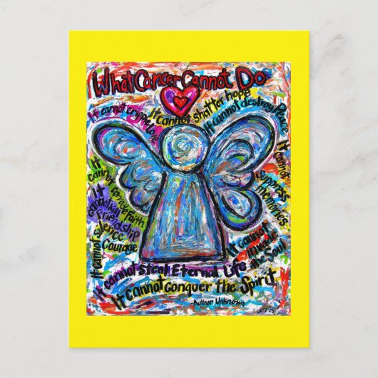 Wat kanker niet kan doen, is het gedicht engel-Bri Briefkaart (Voorkant)