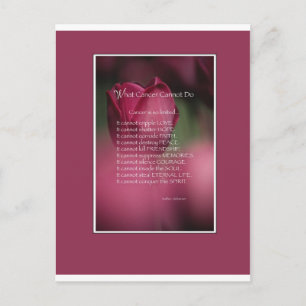 Wat kanker niet kan doen, ondersteunen en stimuler briefkaart