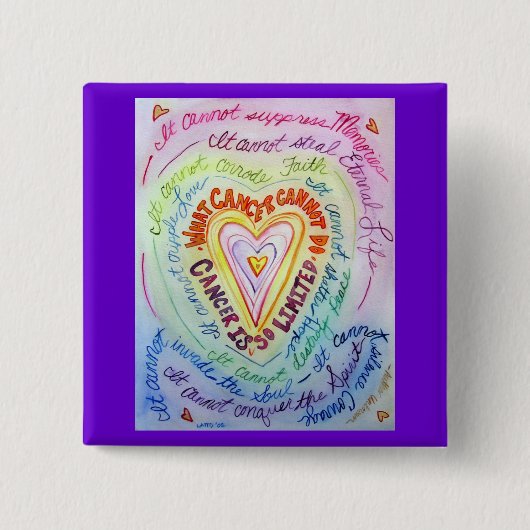 Wat kanker niet kan doen Poem Pins of Buttonnen Vierkante Button 5,1 Cm (Voorkant)
