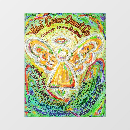 Wat kanker niet kan doen Rainbow Angel Window Clin Raamsticker (Vel)