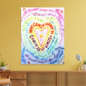 Wat kanker niet kan doen: regenboogkunst canvas (Insitu (Woonkamer))