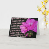 Wat kanker niet kan doen Roze Geranium Flower Kaar Kaart (Gele Bloem)