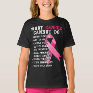 Wat kanker niet kan doen Roze Lint Borstkanker AW T-shirt