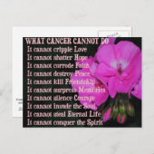 Wat kanker niet kan doen RozeGeraniumventilator Br Briefkaart (Voorkant / Achterkant)