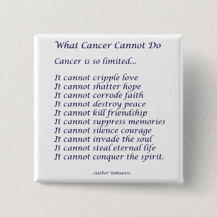 Wat Kanker niet kan Pins Poem of Buttonnen doen Vierkante Button 5,1 Cm