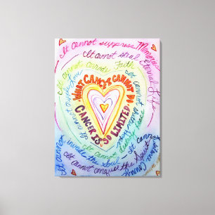 Wat kanker niet kan regenboogcanvas maken canvas afdruk