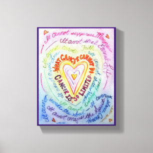 Wat kanker niet kan regenboogcanvas maken canvas afdruk