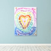 Wat kanker niet kan regenbooghartschilderen canvas afdruk (Insitu (Houten vloer))