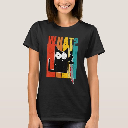 Wat Kat Moorddadige Mes Vintage T-shirt (Voorkant)