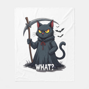 Wat Kat Zwarte Kat Halloween Enge Kat Boze Kat F Fleece Deken