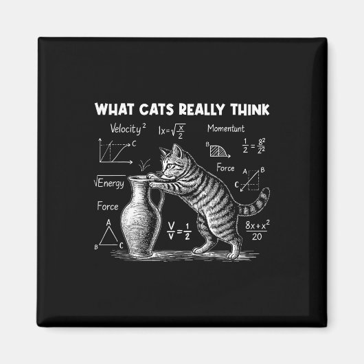 Wat katten echt grappig vinden Funny Cat Natuurkun Magneet (Voorkant)