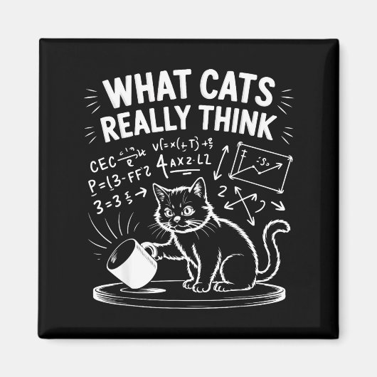 Wat katten echt grappig vinden kattenmeme fysica h magneet (Voorkant)