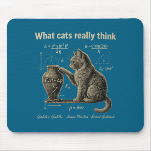 Wat katten grappig vinden wetenschap kat vintage f muismat