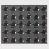 Wat kattenmoord met mes horror kathalloween cadeaupapier (Vlak)