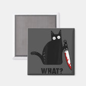 Wat kattenmoord met mes horror kathalloween magneet (Voorkant / Achterkant)